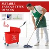 ZJMTOCYU Efficient Bucket with Wringer on Wheels for Floor Cleaning,