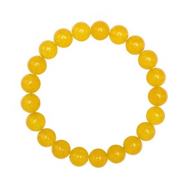 Forziani 10mm Yellow Jade Beaded Bracelet for Men - Energy and Endurance - High Quality Adjustable Stretch Real Gemstone Beads Mens Bracelet - Made in USA - Meaningful Gift for Men (L)