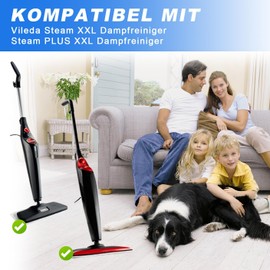 Almohadillas de repuesto para mopa de vapor Vileda XXL/PLUS XXL, lavables de microfibra, almohadillas de repuesto para la limpieza del suelo (4 blanco + 4 gris)