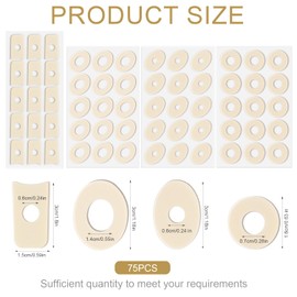 75pcs Corn Cushions, Corn Removers Oval Pads for Toes Latex Sponge Foot Pads Self-Adhesive Foot Care Cushions Corn Protectors for Men Women Feet Toes (Combination Style)