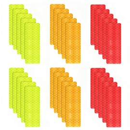 Trifletopia 30PCS Reflective Tape Strips - High Visibility Stickers - Waterproof Reflective Safety Tape for Bike Frame Helmet Motorcycle Clothing - Red Yellow Grey (8×3cm)