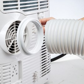 Portable Air Conditioner Exhaust Hose Adapter – Replacement ABS Vent Duct Connector, White