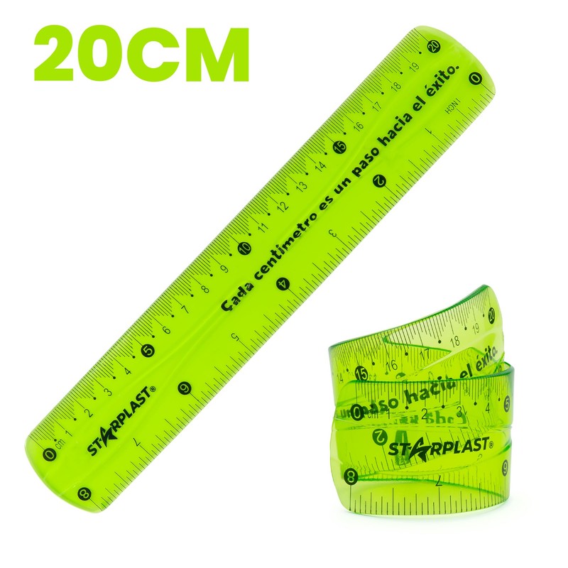 Flexible Ruler 20cm Starplast 4 Colours Heavy Duty Numbering -