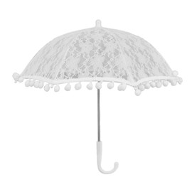 White Lace Umbrella Vintage Wedding Bridal Lace Parasol Children's Photo Costume Lace Umbrella for Photography Props 51322 G