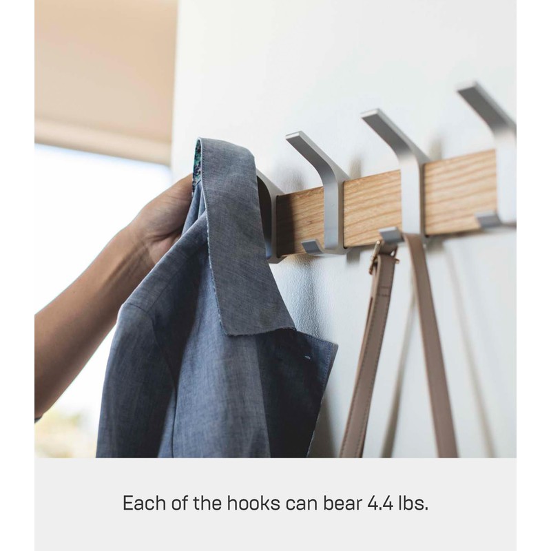 YAMAZAKI Home Rin Wall-Mounted Coat Hanger Brown - Steel +