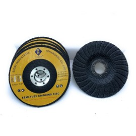 5 Pack 4 1/2 inch Semi-Flex Fiberglass Backing Abrasive Grinding Disc for Angle Grinder, for Granite, Marble, Stone, Glass (36 Grit)
