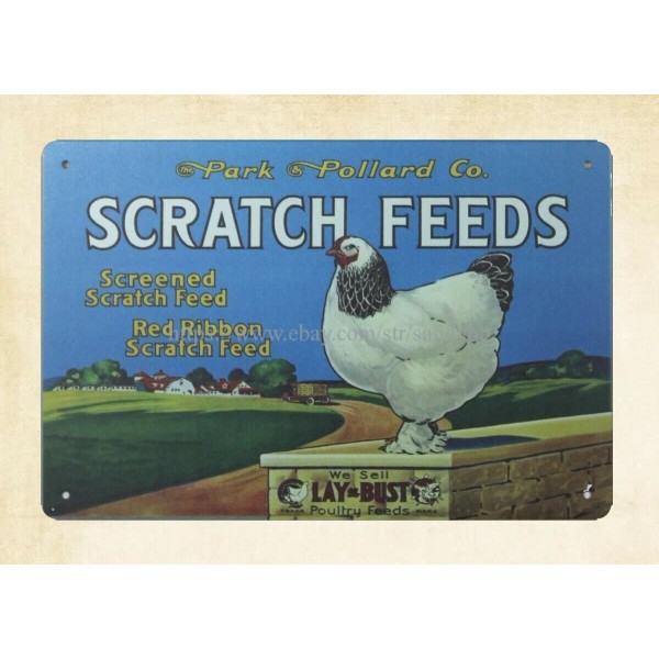 Unbranded Park and Pollard Scratch Feed metal tin sign plaque