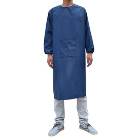 UE STORE Adults Long Sleeve Cooking Kitchen Apron Waterproof Butcher Artist Apron Navy