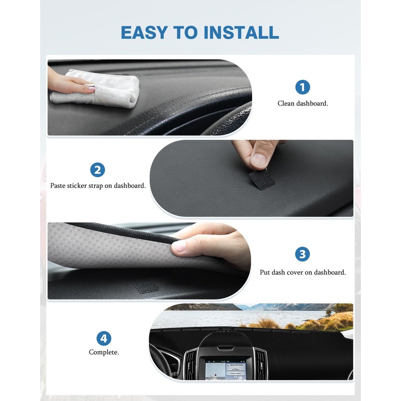 FIILINES Dash Cover for Ford Edge 2015-2025, Dashboard Cover Edge