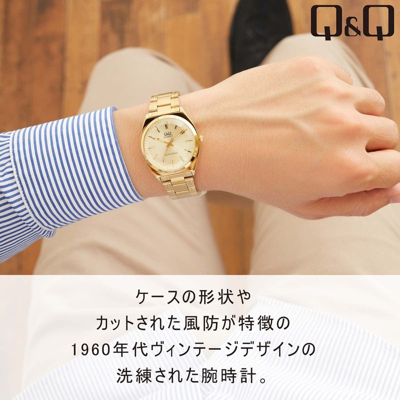 Citizen Q&Q QB78 Analog Wristwatch, Waterproof, Metal Band, and Others,