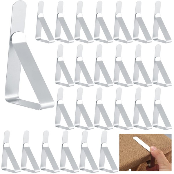 30 Pcs Tablecloth Clips, Table Cloth Clips, Stainless Steel Table Cover Clamps, Adjustable Table Cloth Holders Clips for Indoor & Outdoor, Picnics, Parties, Weddings, Dinners, Schools, y451