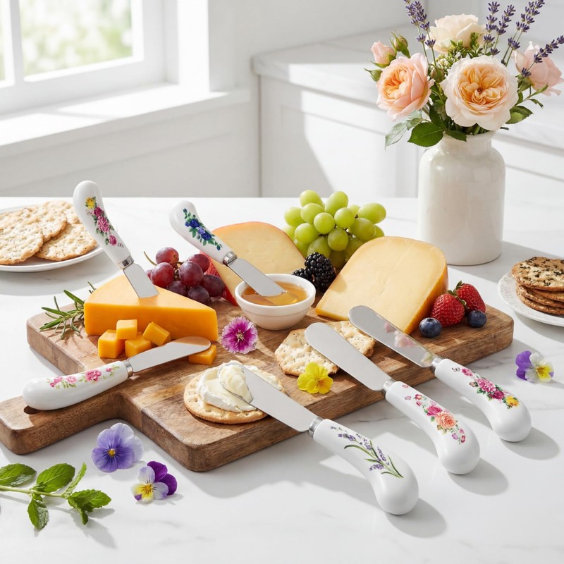 Yiyiring 6 Pack Cheese Spreaders bulk 4.95" Stainless Steel Butter
