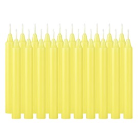 20pcs 4-inch Taper Candles Smokeless Long Burning Candles for Daily, Wedding,Christmas Table,Fireplace (Yellow)