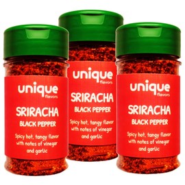 Sriracha Seasoning Hot Ground Black Pepper Spice 3-Pack - Each 2.3 oz Easy Shaker - Unique Flavors