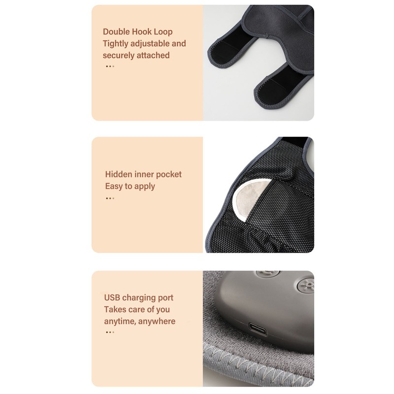 Knee Massager Vibration Single with Multiple Modes Adjustable Strap USB