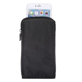 DFV mobile - Multi-Functional Universal Vertical Stripes Pouch Bag Case Zipper Closing Carabiner for => MICROMAX Canvas Selfie Lens, Q345