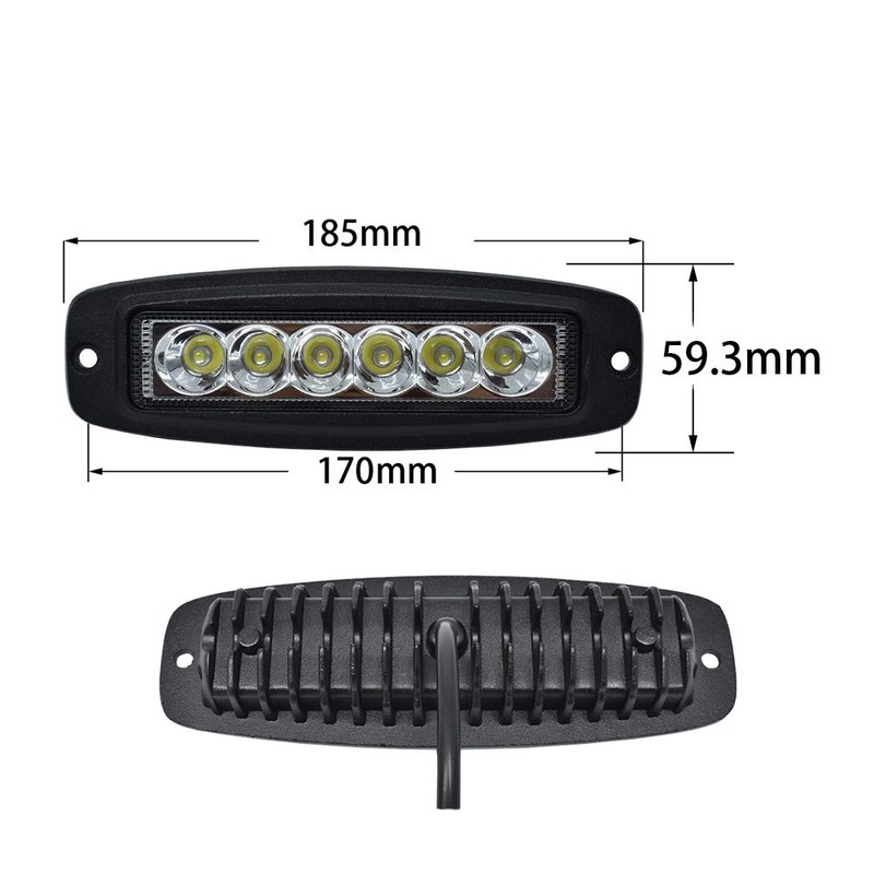 ECAHAYAKU Flush Mount LED Pods 7inch 18W LED Driving Lights