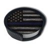 Thin Blue Line Leather Drinks Coasters with Holder Set of
