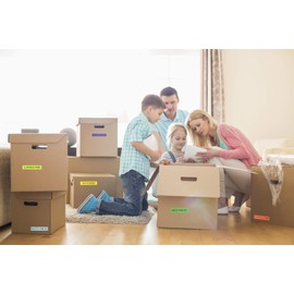 960 Home Moving Labels for 4 Bedroom House, 60 Labels per Roll, 16 Color Coded Label Rolls, included Fragile Stickers and Blank Label, for Moving Supplies, Cardboard Box, Wardrobe Boxes
