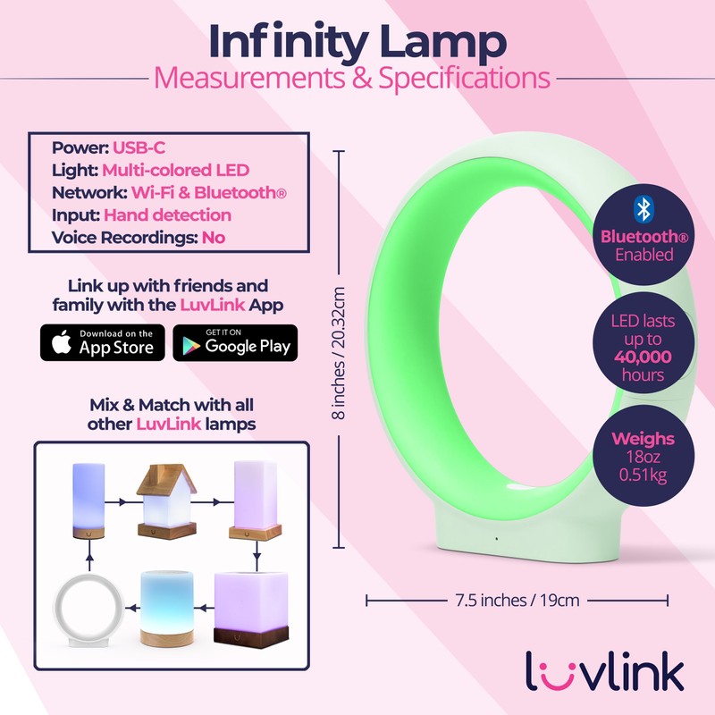 LuvLink Infinity Lamp v2 Award Winning Friendship Lamp - Simple