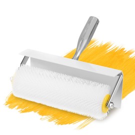 Vent Roller with Splash Guard, Spike Roller, Spiked Screed Composite Roller, Aerating Roller 250 mm Latex Self-Levelling Screed Leveling Flooring for Removing Air Bubbles, Default