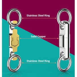 10 Pcs Heavy Duty swivels Connector Tackle Fishing Accessories Stainless Steel Swivels Solid Welded Rings High Strength Heavy Duty Durability Barrel Game for Saltwater Freshwater