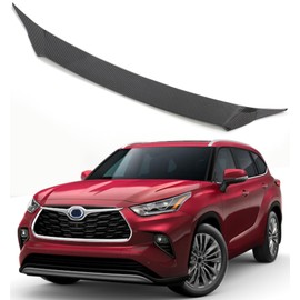 Birbenben Hood Shield Protector for 2020-2025 Toyota Highlander Accessories, Carbon Fiber Bug Guard Deflector Exterior Front Grille Hood Cover Front Bumper Spoiler Hood Bonnet Deflector for Highlander