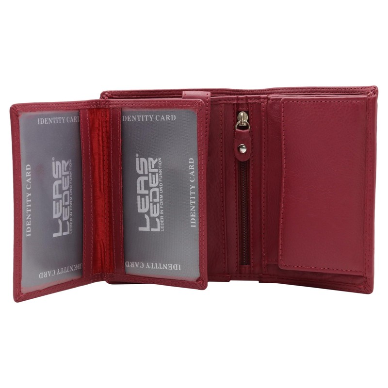 Leather Boxed Style wallet LEAS, red/cherry - ''LEAS Special Edition''