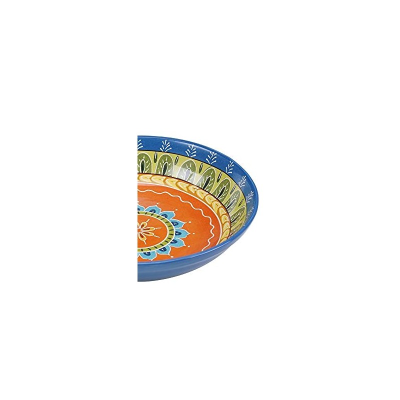 Valencia 13.25" x 3" Ceramic Serving/Pasta Bowl – Large Multicolor