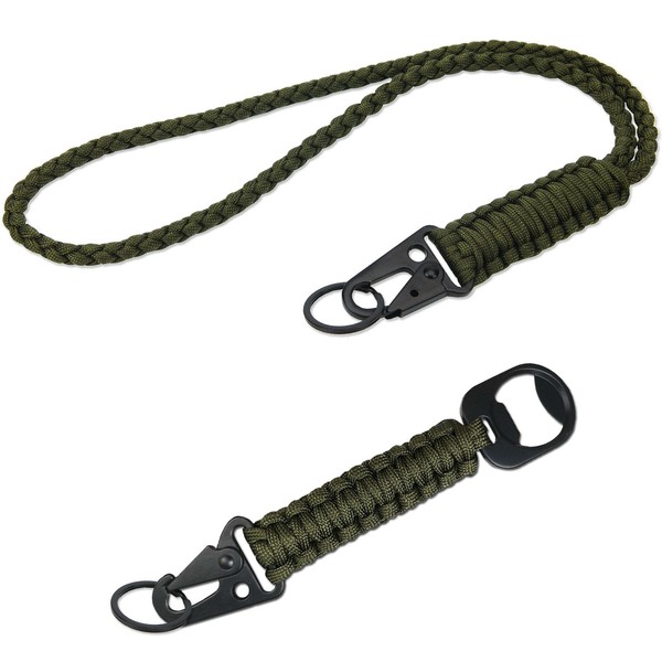 2 Pcs Heavy Duty Paracord Lanyard Braided Keychain Lanyard Parachute