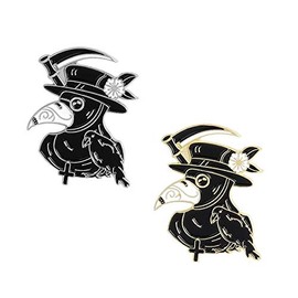 Liasun Plague Doctor - Juego de pines esmaltados – Broches de cara de pico de pájaro, broche de dibujos animados, pines para ropa, bolsos, mochila, Metal, no conocido