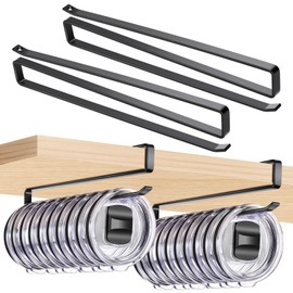 2Pack Tumbler Lid Organizer for Corner Cabinets, Space-Saving Cup Holder, Water Bottle Accessories Storage，Kitchen Storages Organization Solution, No Adhesive or Drilling Needed up to 24 Lids (Black)