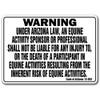 Arizona Equine Sign Activity Liability Warning Statute Horse Farm Barn