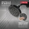 Delta 6-Setting Matte Black Shower Head with High Pressure Spray,