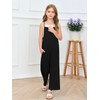 Haloumoning Girls Wide Leg Jumpsuit Kids Casual Sleeveless Romper Spaghetti