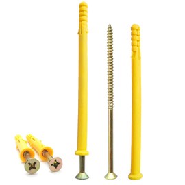 96 Pcs Wall Plugs for Brick,48 x M4*100 Masonry Self Tapping Screws,48 x M6*100 Expansion Pipe Anchor Bolts,Raw Plugs for Brick Wall,Heavy Duty Wood Screws and Wall Plug Kit for Concrete Drywall