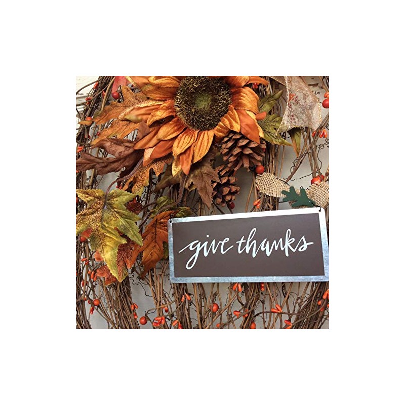 AGD Fall Decor - Flat Grapevine Pumpkin Give Thanks XX