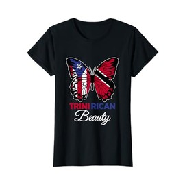 Trini Rican Beauty Butterfly Boricua Trinidad & Puerto Rico T-Shirt