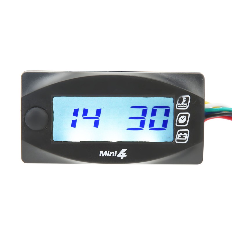 4 in 1 Water Oil Temperature Time Voltage Gauge LCD