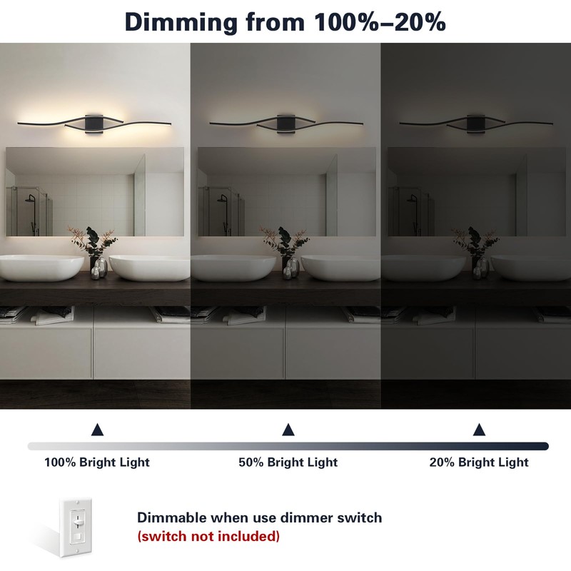 Joossnwell Bathroom Light Fixture Over Mirror 39.37 Inch Vanity Lights