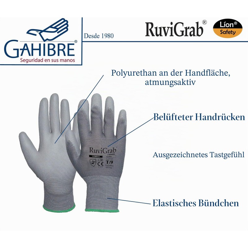Ruvigrab - Breathable Polyurethane Work Gloves | Garden Gloves |