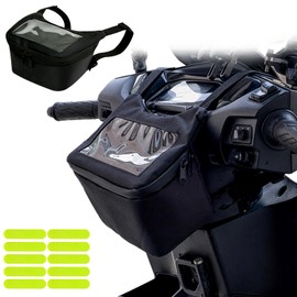 TokTech Bike Bag, Handlebar Bag, Front Bag, Large Capacity, Abrasion Resistant, Waterproof, Scooter Bag, TPU, High Sensitivity Touch Screen, Deformation, Easy Installation, Small Accessories, Commuting to Work or School Commutes, General Purpose