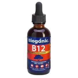 Vitamina B12 Líquida Sublingual Bioganic | Metilcobalamina | Suplemento Alimenticio Sabor Arándano | 1200 Porciones en envase de 60 ml | Apta para Veganos