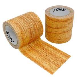 JFQWLE 2.2" x 15' Realistic Wood Grain Repair Tape Patch, Self Adhesive Wallpaper Decal Decoration Tape for Repairing Floor, Door, Windows, Table and Chair, Furniture 2 Roll (Natural Oak)