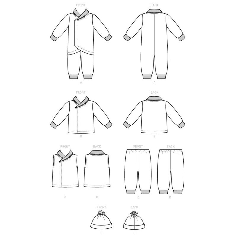 McCall Pattern Company Baby's Bunting, Jacket, Vest, Pants, and Beanie