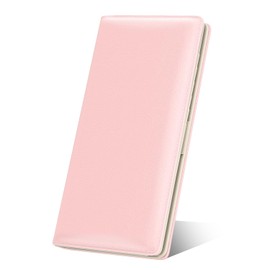 Nipichsha Womens Wallet, RFID Slim Wallets for Women, Thin Ladies Credit Card Holder Purse, Cute Leather Bifold Clutch Billfold with 11 Card Slots & ID Window, Pink