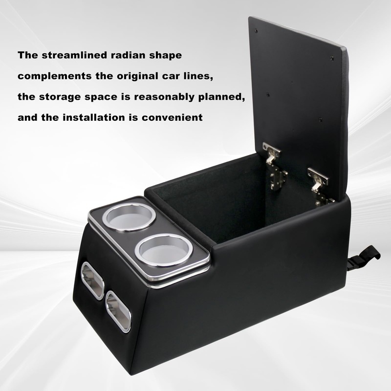 Frtcaty Center Console Organizer with Cup Holder & Padded Top