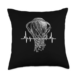Basketball Heartbeat ECG frequency Basketball player Throw Pillow