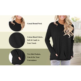 onlypuff 3XL Tee Shirt for Women Casual Loose Fitting Tunic Tops Plus Size T Shirt Black 3XL
