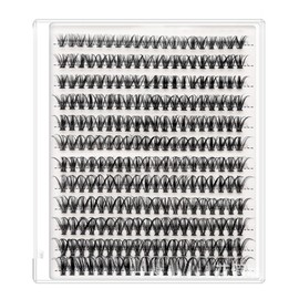 240 Pcs Cluster Lashes,Individual Eyelashes,Lash Clusters Kit,Eye,Eyelash,Individuals,Fake Pre Glued,Wispy,Fluffy,Natural Manga,DIY Extension Curl 8-16mm at Home Fadlash,Extensions Volume Clumpy